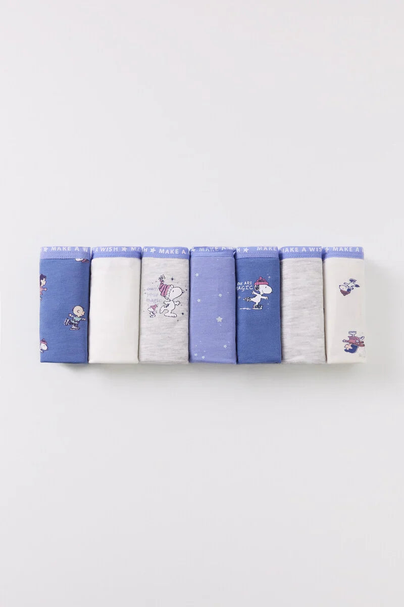 Women's seamless panties for a smooth finish under clothes-Pack of 7 wide cotton panties Snoopy Women's seamless panties for a smooth finish under clothes-Pack of 7 wide cotton panties Snoopy