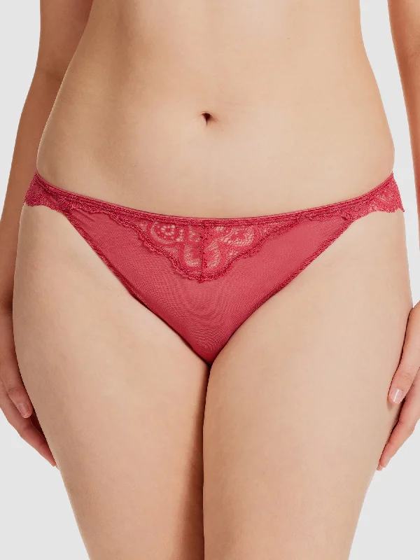 Women's panties with anti-slip waistband for comfort-Underline Joy Bikini - JY041