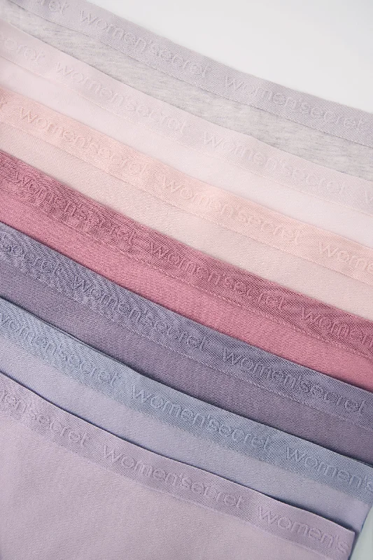 Women's panties with stretchy, flexible fabric for comfort-Pack of 7 classic cotton panties in pink tones Women's panties with stretchy, flexible fabric for comfort-Pack of 7 classic cotton panties in pink tones