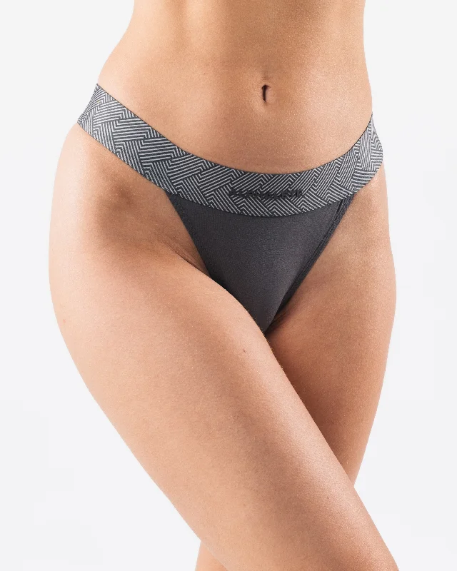 Comfortable and soft cotton panties for daily wear-Intimate Thong - Pewter