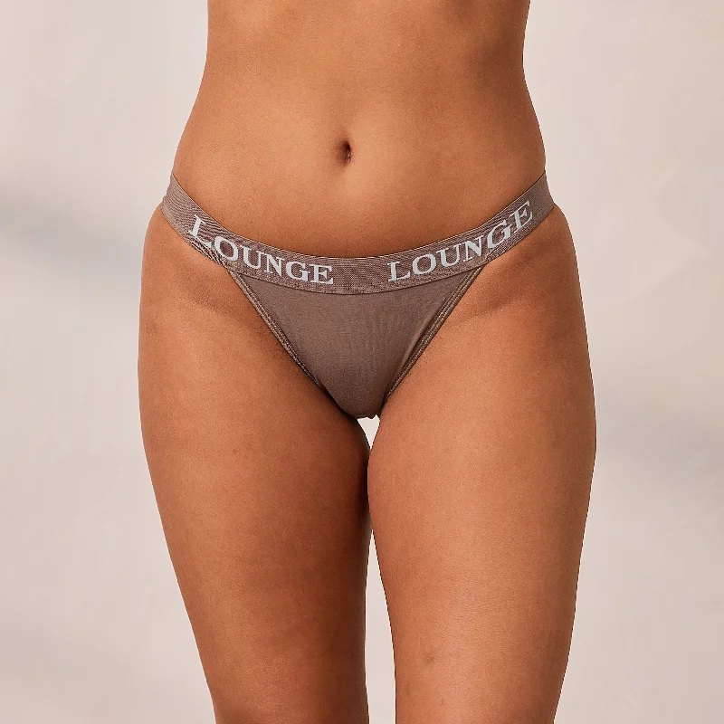 Women's panties with no-show lace for invisible fit-Bamboo Triangle Briefs - Coffee