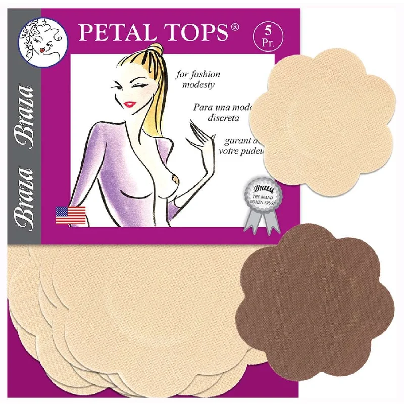 Women's panties with adjustable side straps for a better fit-BRAZA PETAL TOPS DISPOSABLE NIPPLE COVERS 5-PAIR PACK Women's panties with adjustable side straps for a better fit-BRAZA PETAL TOPS DISPOSABLE NIPPLE COVERS 5-PAIR PACK
