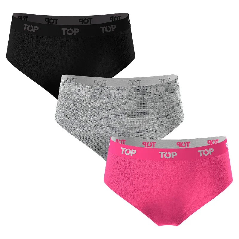 Women's panties for large waists with tummy control-Calzón Pantaletas NIÑA Algodón Pack 3 C2 Women's panties for large waists with tummy control-Calzón Pantaletas NIÑA Algodón Pack 3 C2
