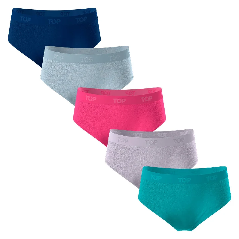 High-waisted panties for tummy control-Calzón Pantaletas NIÑA Algodón Pack 5 C1