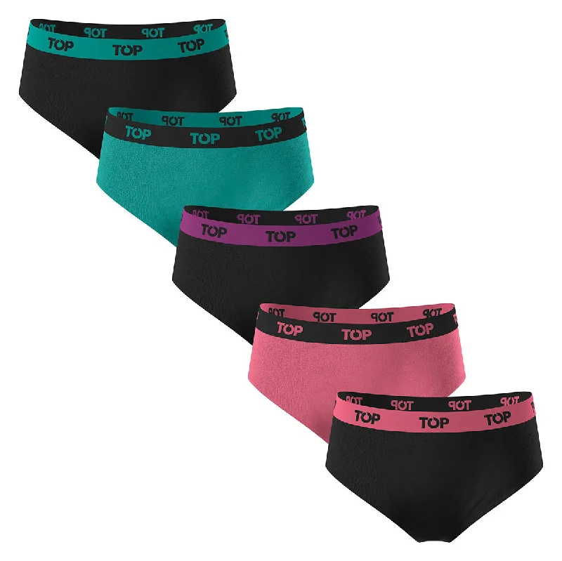 Full-coverage panties for curvy women-Calzón Pantaletas NIÑA Algodón Pack 5 C3