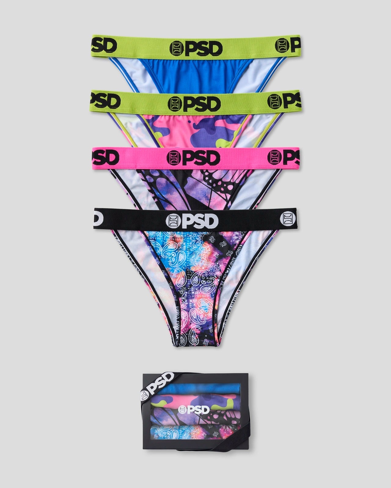 Women's panties with embroidered details-4 Pack - Electric