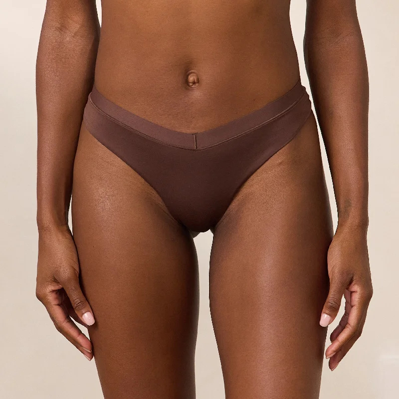 Women's panties for evening wear with elegant lace-Everyday Comfort Brazilian Briefs - Cocoa Women's panties for evening wear with elegant lace-Everyday Comfort Brazilian Briefs - Cocoa