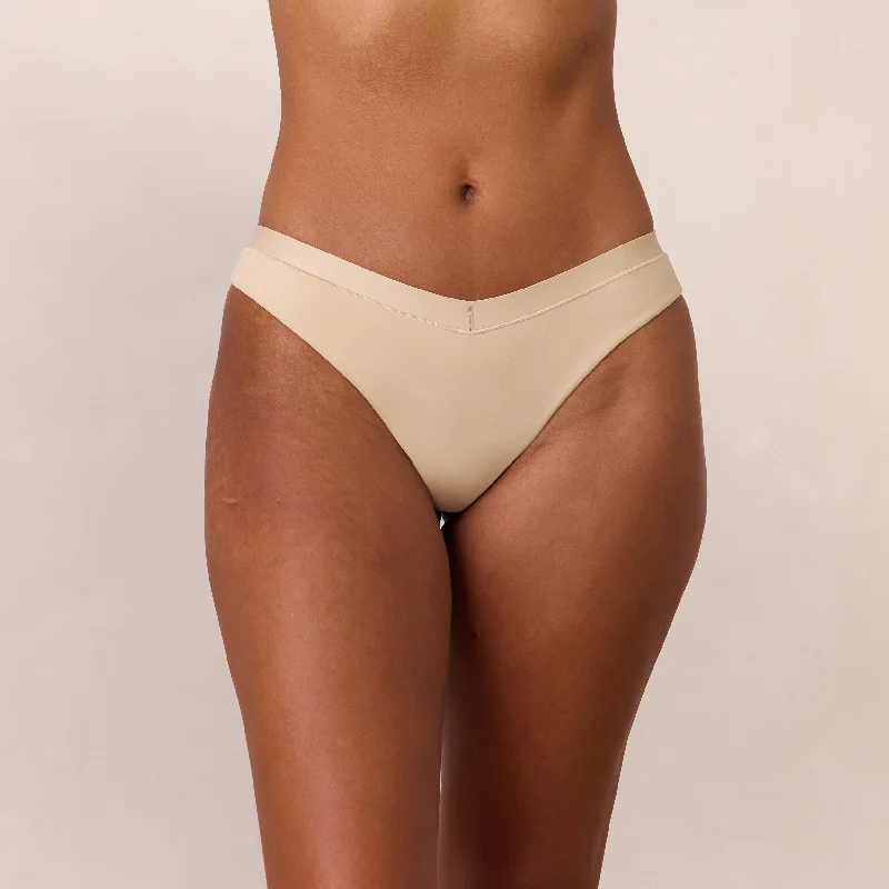 Women's panties with cotton gusset for added comfort-Everyday Comfort Brazilian Briefs - Vanilla Women's panties with cotton gusset for added comfort-Everyday Comfort Brazilian Briefs - Vanilla