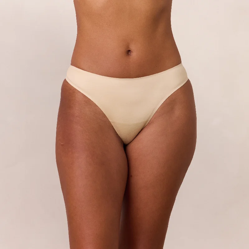 Women's panties with side mesh inserts for breathability-Everyday Ultimate Brazilian Briefs - Vanilla