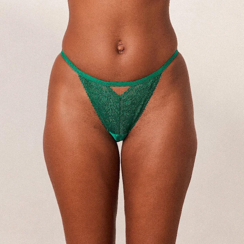 Women's panties with soft waistband for a flexible fit-Flirt Briefs - Emerald