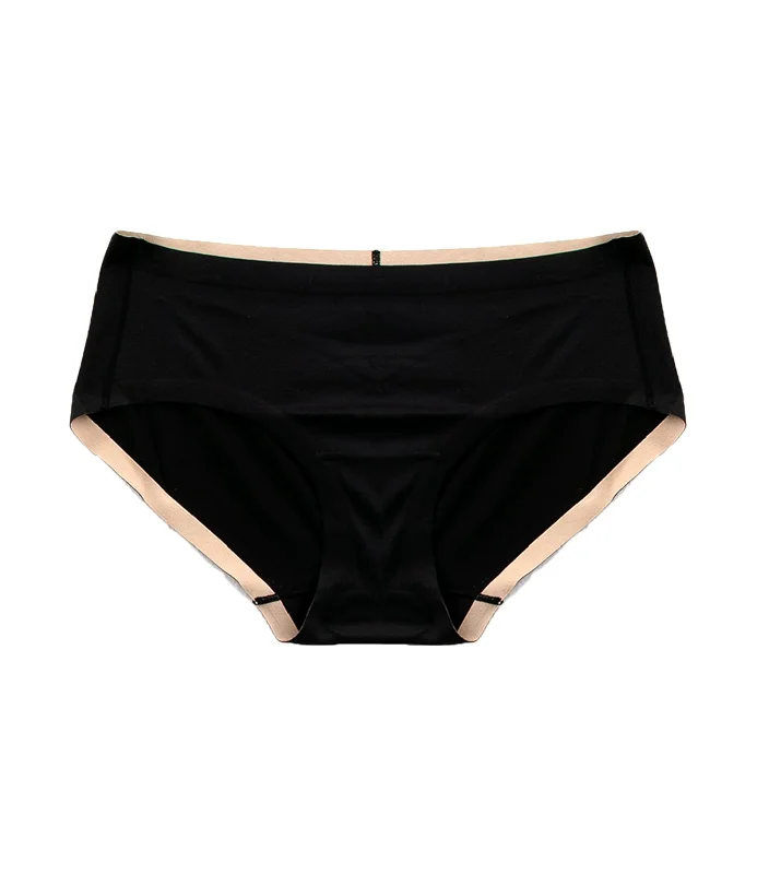 Women's lace panties for a romantic look-Comfort Devotion Fused Hipster Black with Body Beige