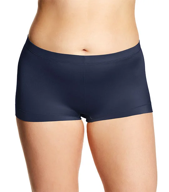 Women's panties with lace waistband-Dream Collection Tailored Boyshort Navy