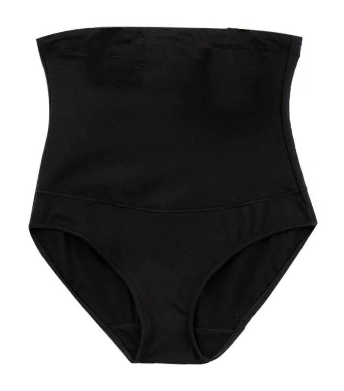 Women's panties for sleeping-Fat Free Dressing: Hi-Waist Brief Black