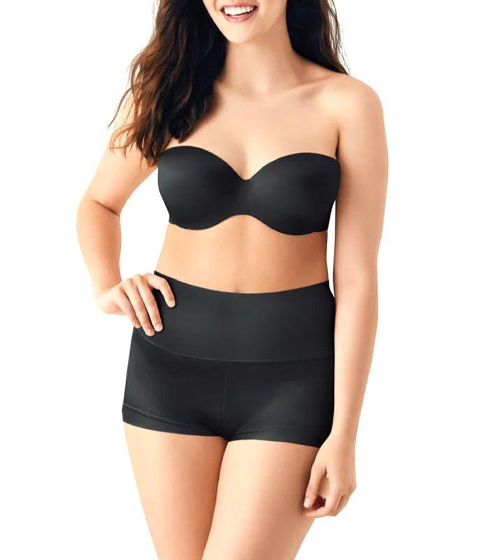No-show panties for tight clothing-Tame Your Tummy Boyshort Black