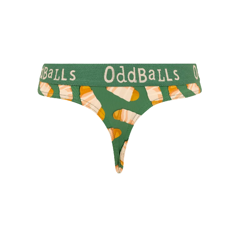 Designer panties for luxury wear-Pigs in Blankets - Ladies Thong
