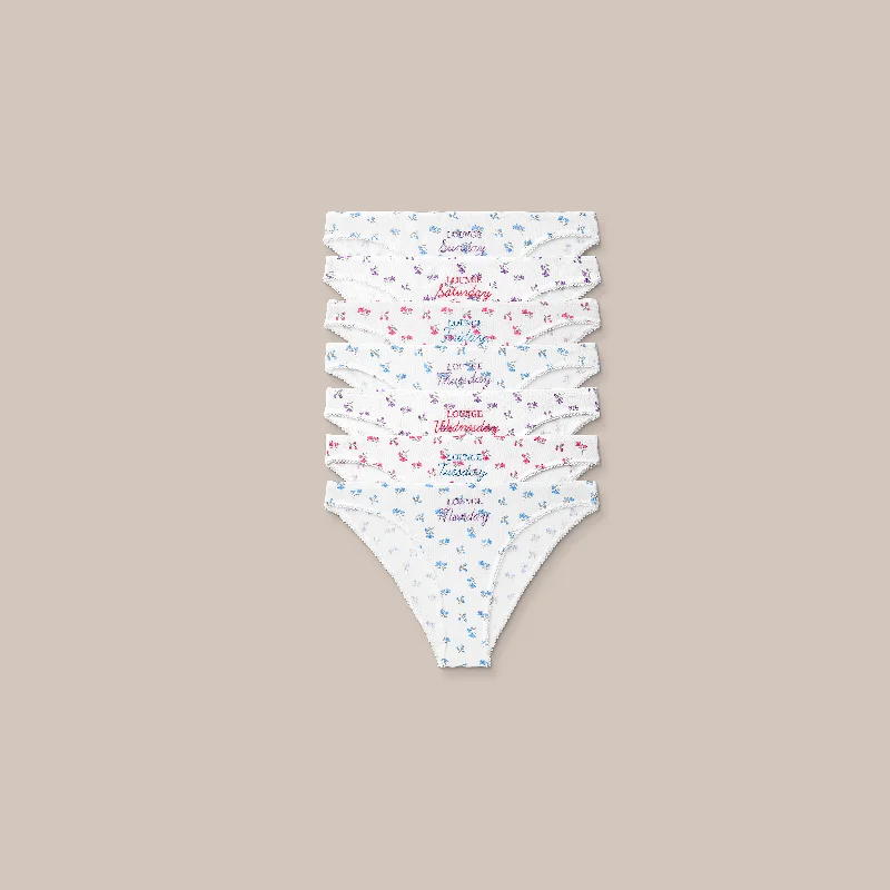 Women's panties for active lifestyles with moisture-wicking fabric-Days of the Week Briefs (7 Pack) - Print