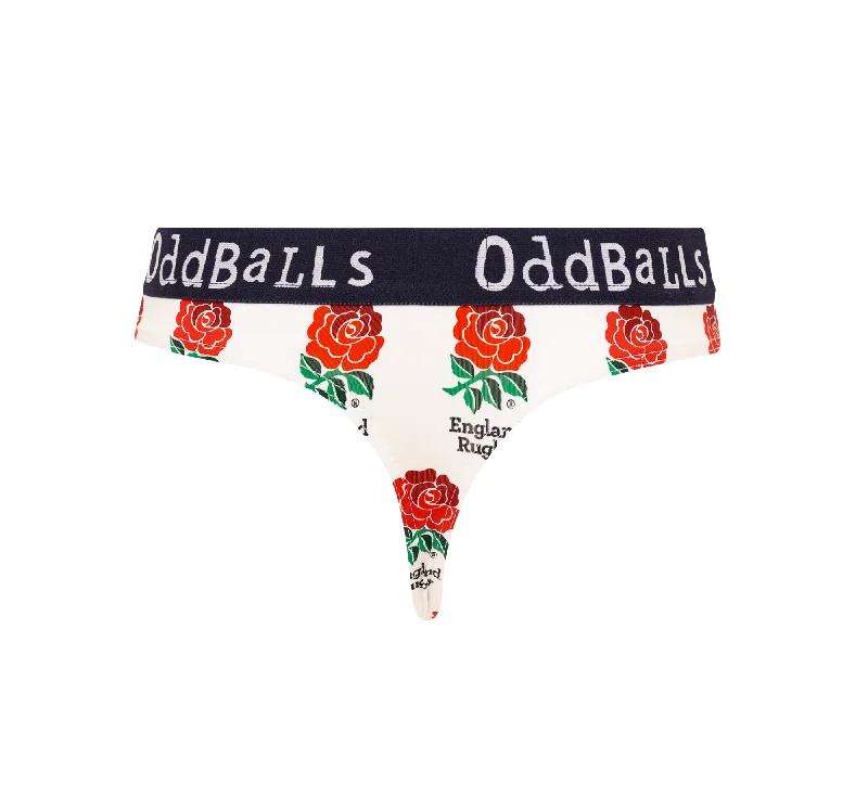 Women's panties for yoga and exercise-England Rugby Union Home - Ladies Thong