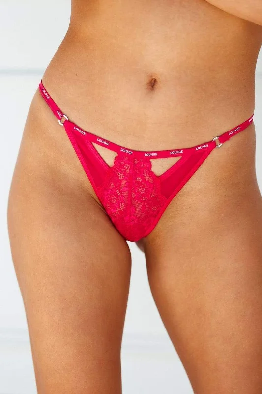 Women's panties with cooling fabric for hot weather-Scalloped Cut Out Cheeky Briefs - Scarlett