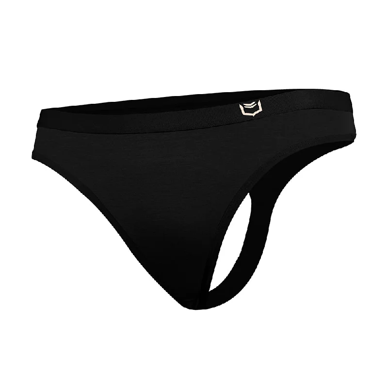 Women's cotton panties with lace accents for style-SHEATH Women's Bamboo Thong