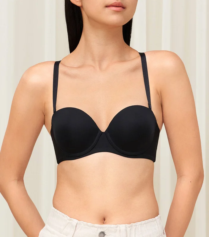Women's panties with front panel control-Simply Everyday Basic Wired Push Up Bra Black