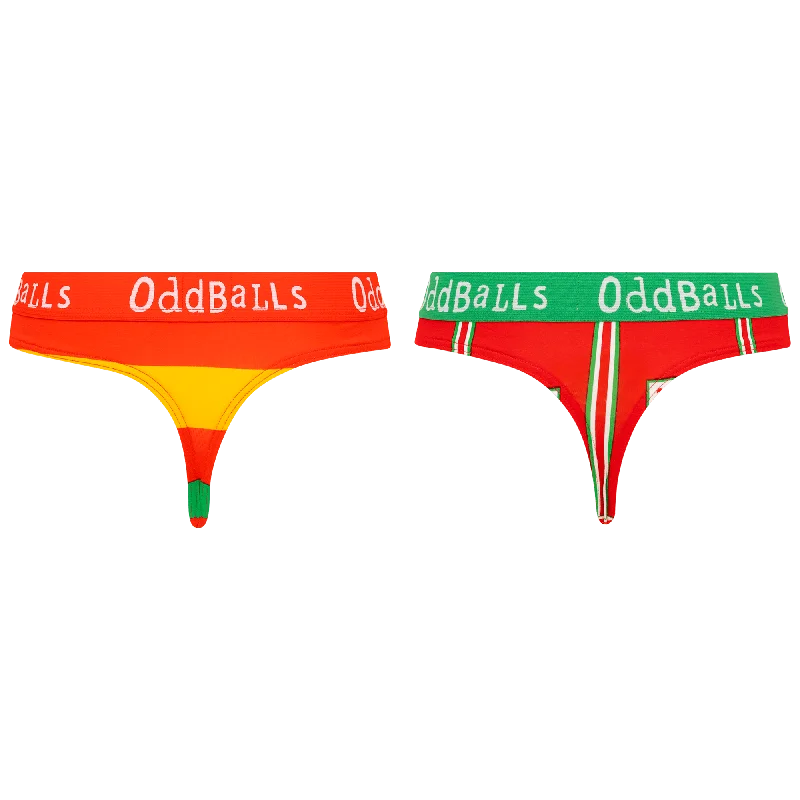 Women's panties with moisture-wicking fabric-FA Wales Bundle - Ladies Thong 2 Pack Bundle