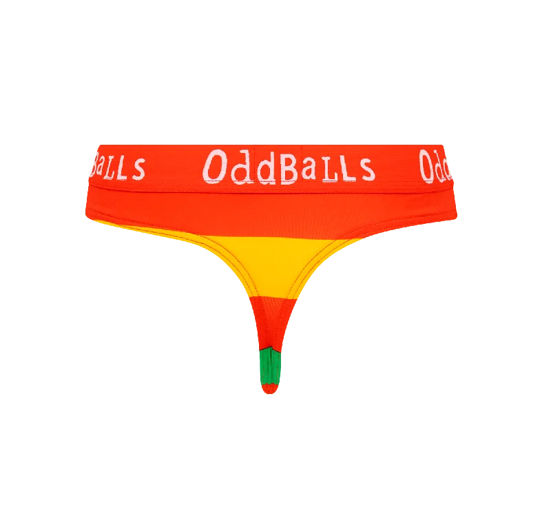 Comfortable thong panties for women-FA Wales Red Wall - Ladies Thong