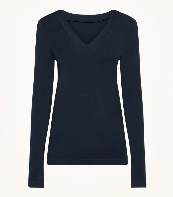 Women's panties with side coverage-Aurora Top Long Sleeves Admiral