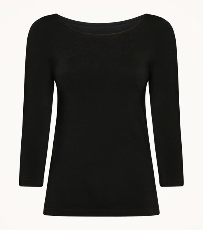Women's panties for daily comfort-Cordoba Top Long Sleeves Black