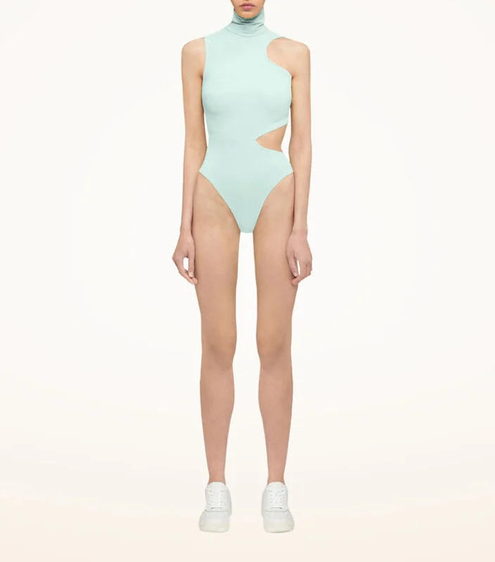 Sexy panties for honeymoon night-Warm Up Bodysuit Aqua