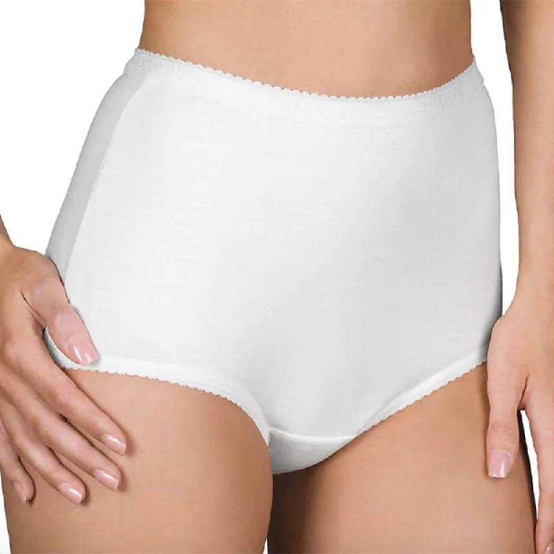 Women's panties with full rear coverage for comfort-Cotton Full Brief Panty White