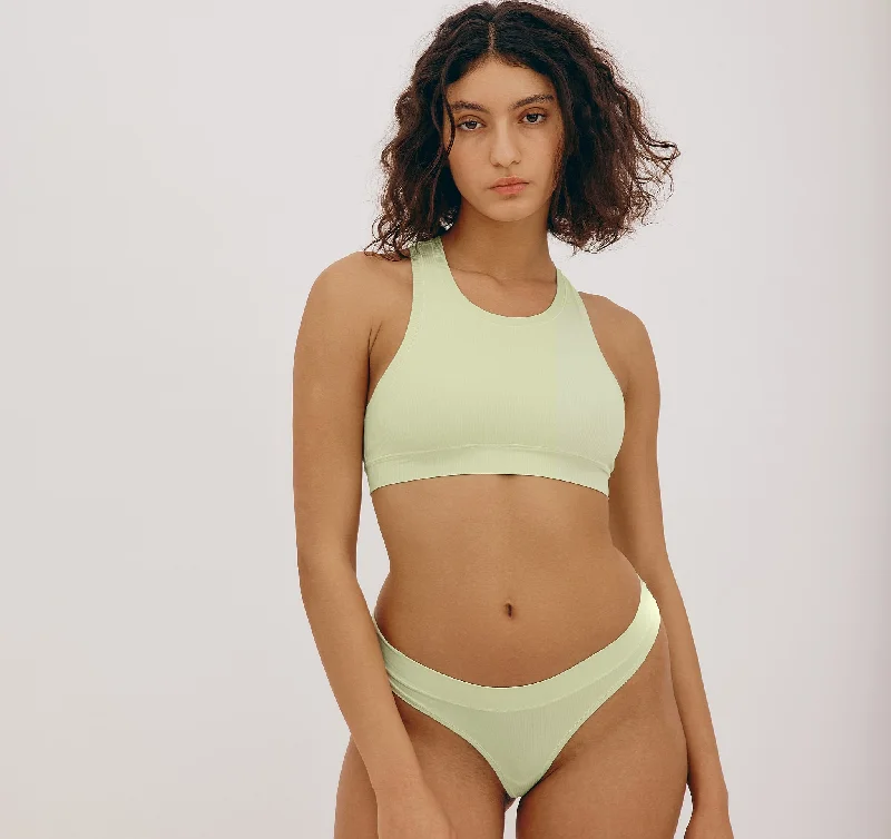 Women's panties for lounging with extra softness-Algae Life Naked Rib Thong
