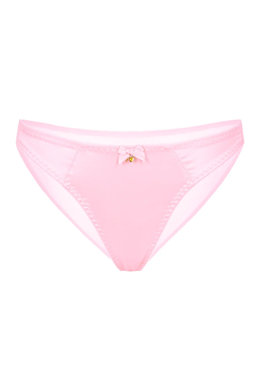 Soft cotton panties for sensitive skin comfort-Chouchou Intimates Audrey Satin & Sheer Bikini Brief | Ballet Slipper