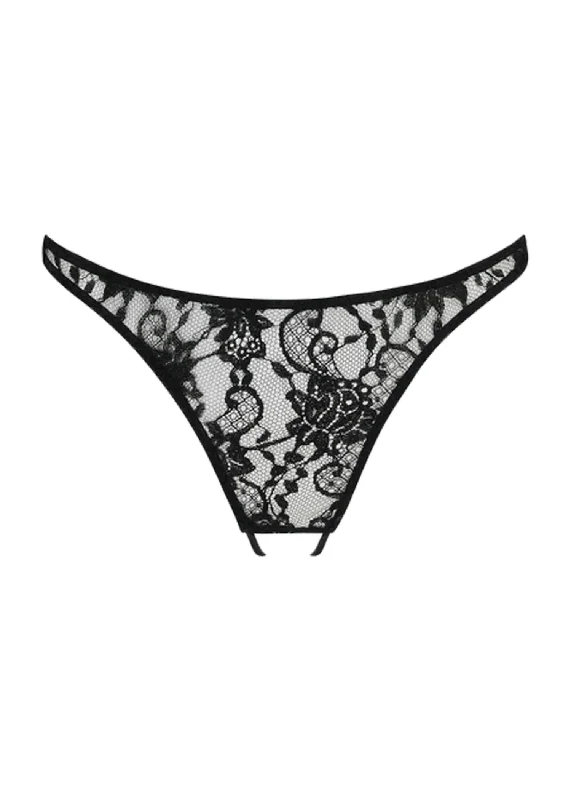 Women's panties with hip coverage-Hera Open Knicker (Black)