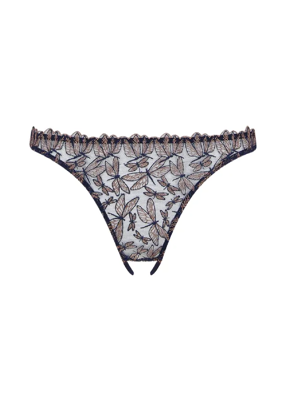Women's panties with light shaping-Odonata Open Knicker (Midnight Blue)