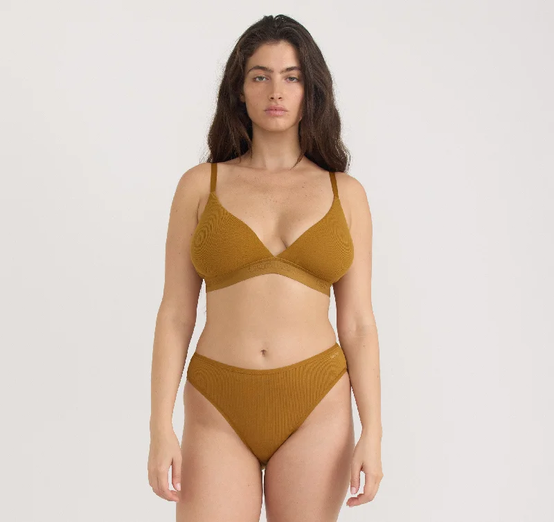 Women's panties with smooth waistbands for ultimate comfort-Core Rib Triangle Bralette