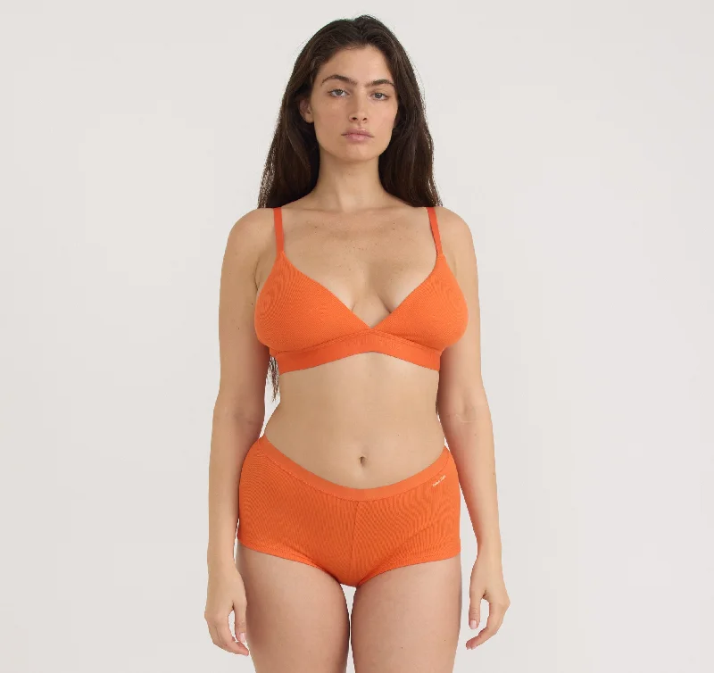 Women's panties with smooth fabric for no-show lines-Core Rib Triangle Bralette