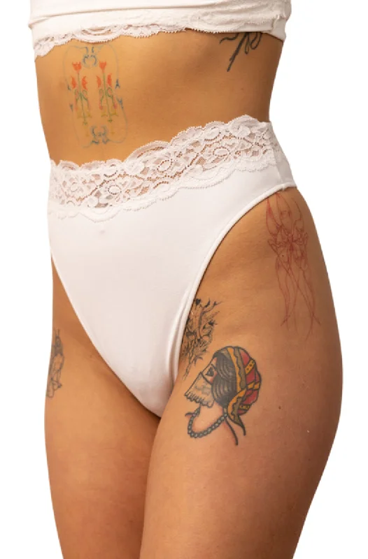 Comfortable everyday wear women's panties-Delicious with Lace High Thong