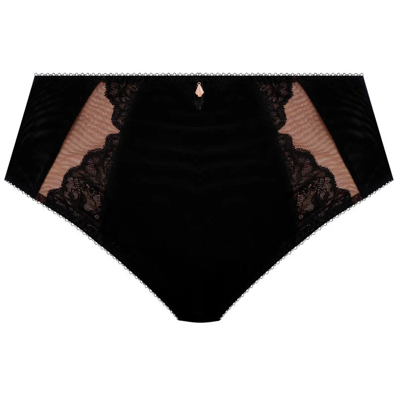 Lace-front panties for sexy appeal-Cate Allure Full Brief Underwear Black - Elomi