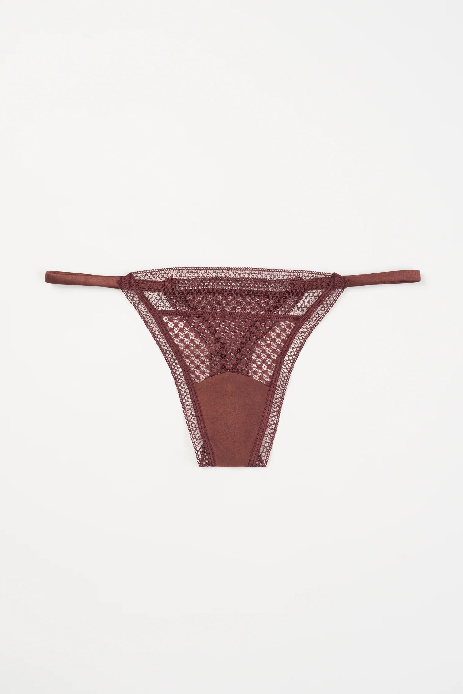Women's panties for all-day wearability and comfort-Else Lingerie Bella Sheer Mesh Thong | Merlot Women's panties for all-day wearability and comfort-Else Lingerie Bella Sheer Mesh Thong | Merlot