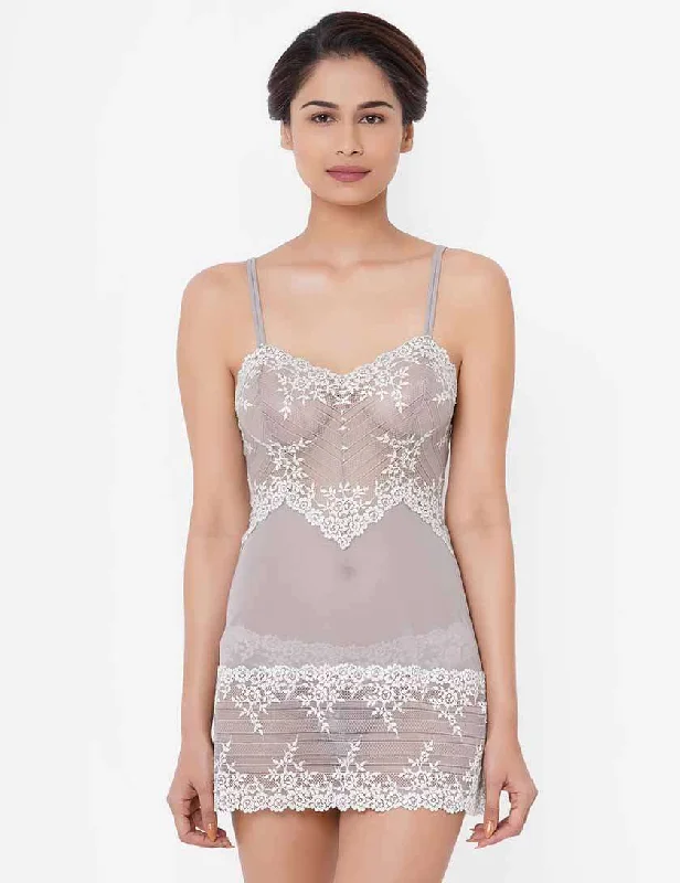Elegant women's sleep dress with lace details-Embrace Lace Non Padded Non Wired Bridal Wear Short Lace Babydoll Chemise - Purple Elegant women's sleep dress with lace details-Embrace Lace Non Padded Non Wired Bridal Wear Short Lace Babydoll Chemise - Purple
