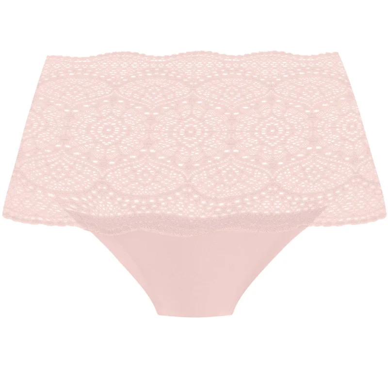 Women's panties with luxurious satin material-Lace Ease Invisible Stretch Full Brief Blush Pink - Fantasie