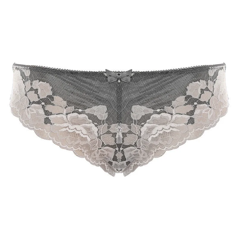 Women's panties with smooth back for no-show effect-Marianna Silver Brazilian Brief Panty - Fantasie