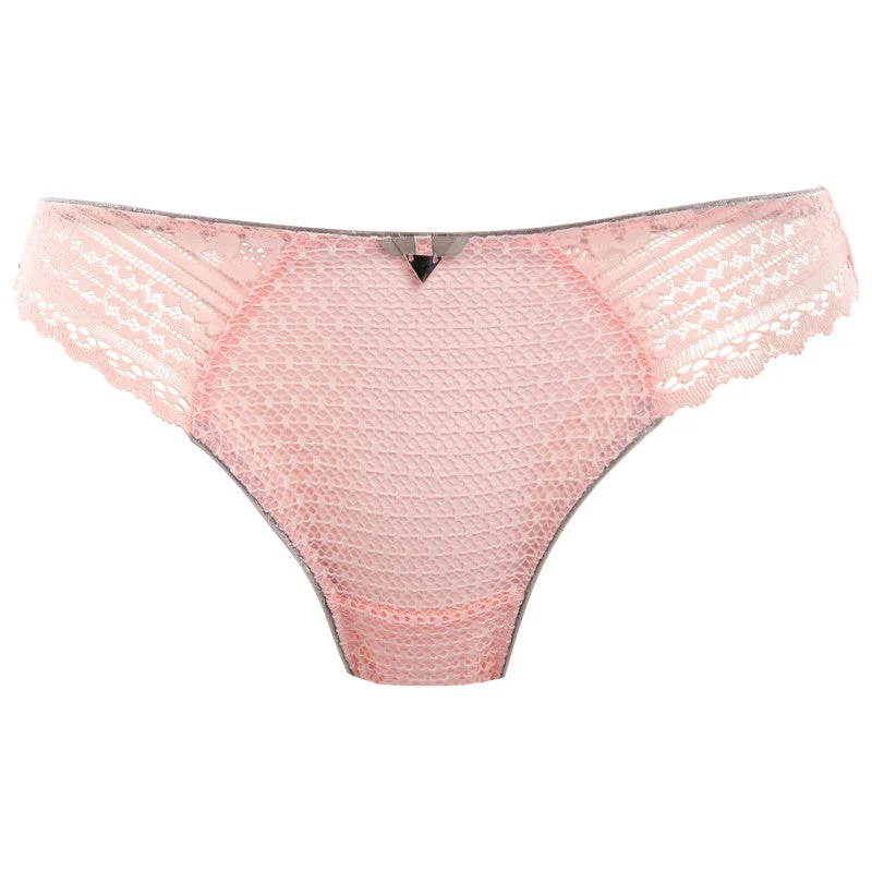 Women's panties for work with full support and comfort-Daisy Lace Blush Pink Brief - Freya