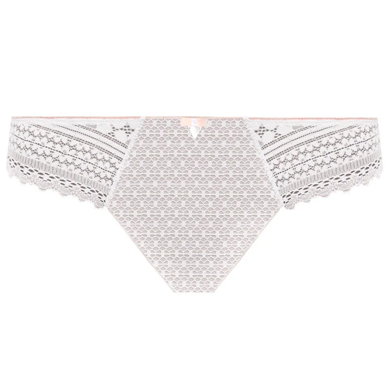 Women's panties with satin finish for luxurious feel-Daisy Lace White Brief - Freya