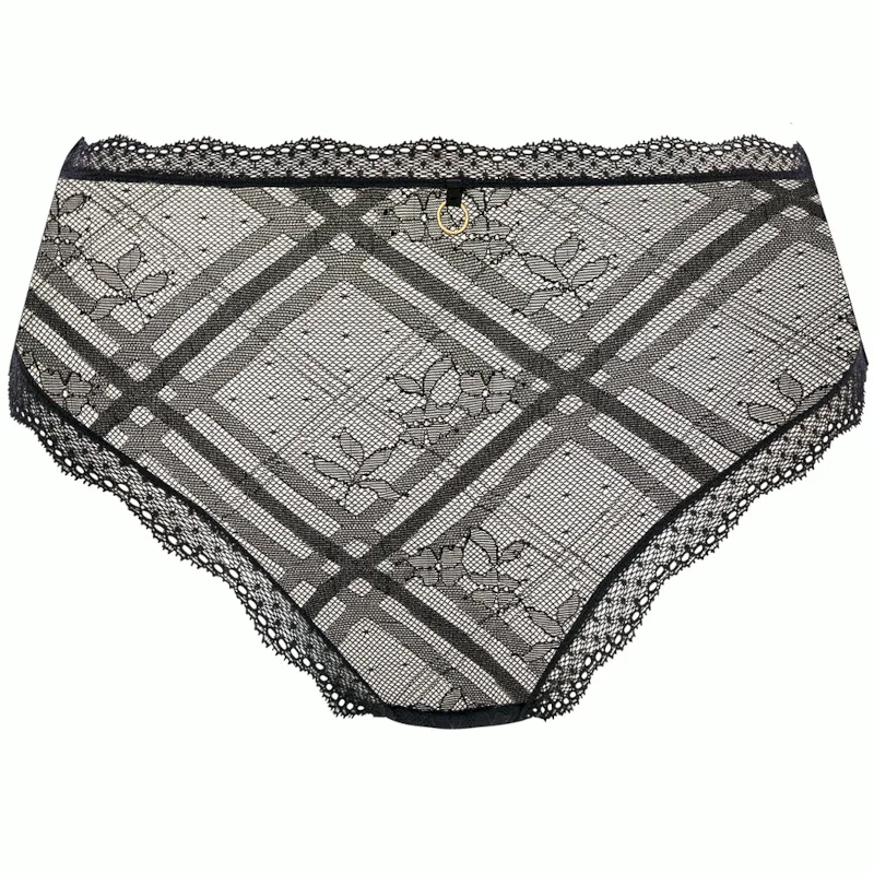 Women's panties with wide waistbands for extra comfort-Fatale High Waist Brief Noir Black - Freya
