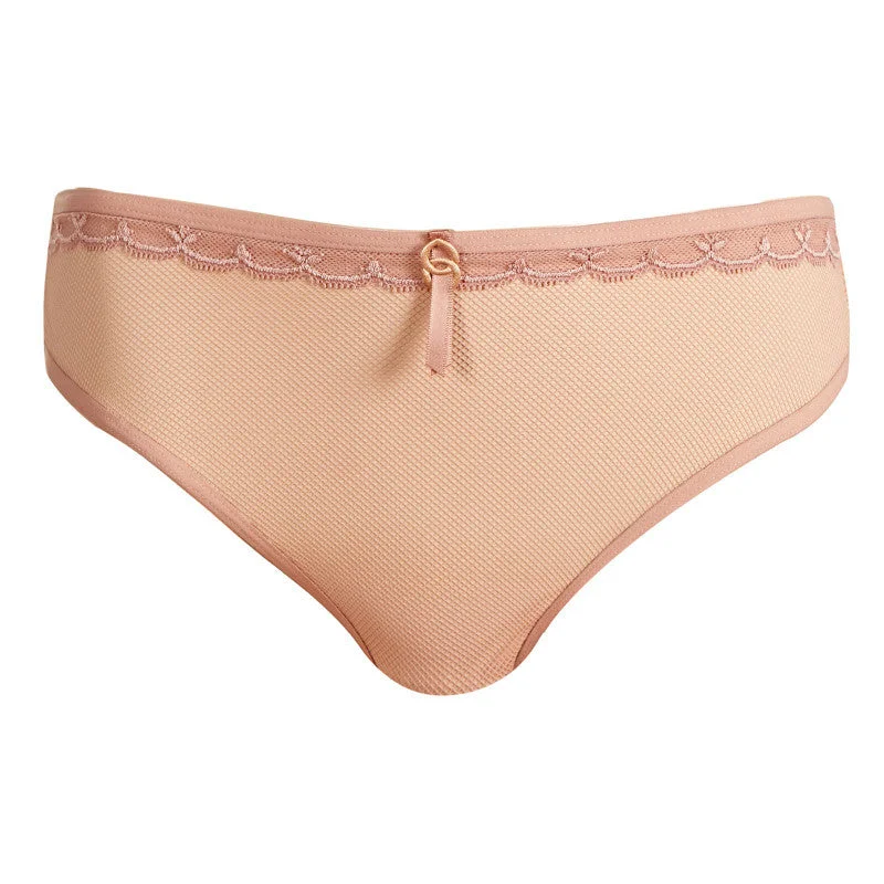 Comfortable everyday panties for women-Idol Allure Cafe Au Lait Nude Deep Thong - Freya