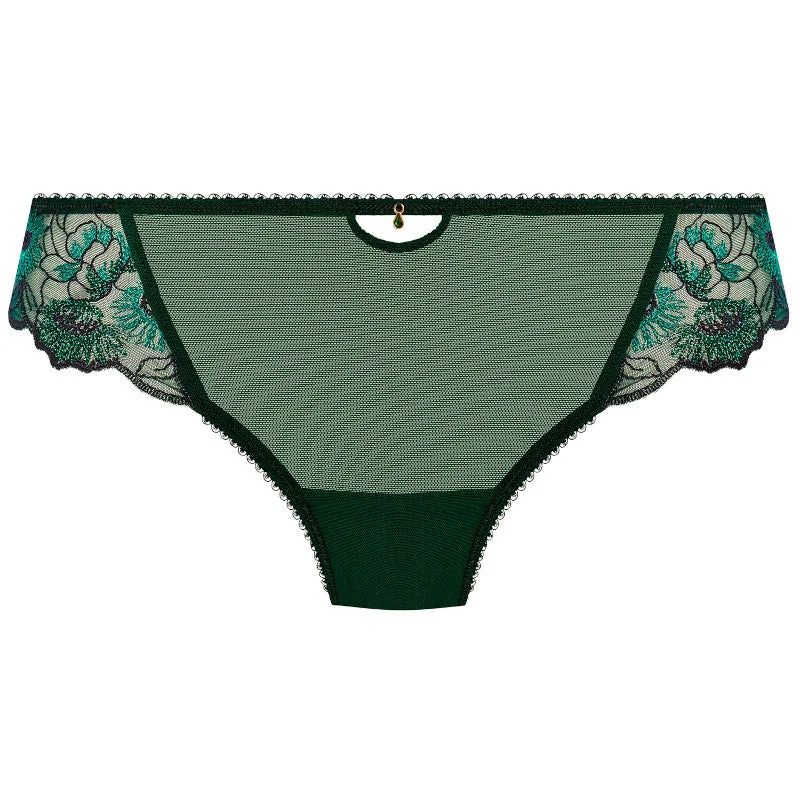 Women's panties with stretch waistband-Loveland Brief Deep Emerald Green - Freya