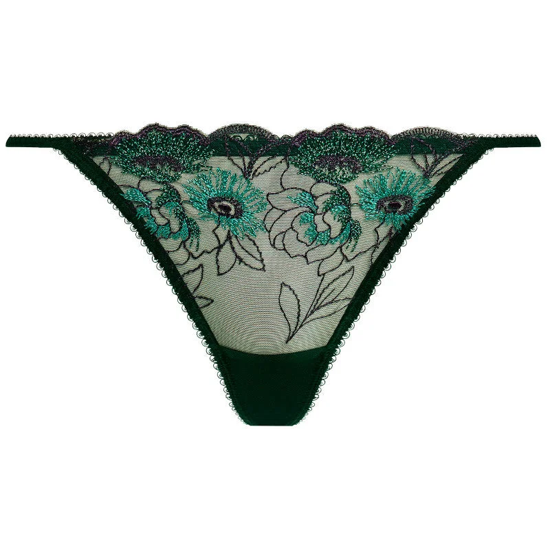 Women's panties for tummy shaping-Loveland Thong Deep Emerald Green - Freya