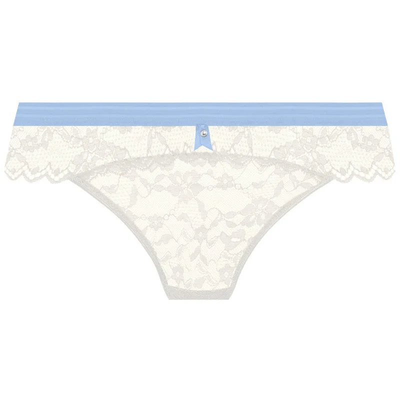 Women's panties for after childbirth-Offbeat Brazilian Brief Something Blue Ivory - Freya