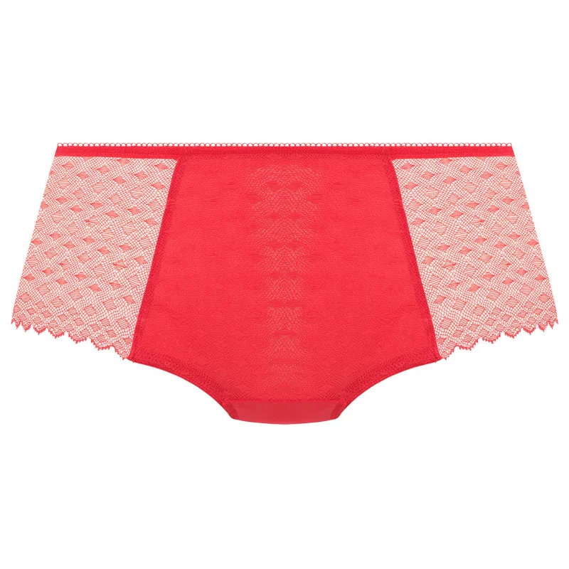 Women's panties with seamless front for smooth finish-Signature Short Red - Freya
